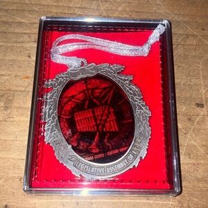 BC legislative assembly Solid Pewter stained glass Holiday Ornament